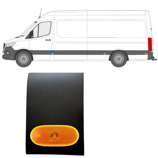 Front pillar side trim with lamp for Mercedes Sprinter 2018- / Left / Set 12963
