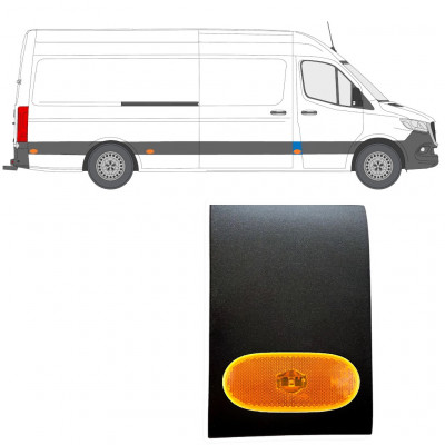 Front pillar side trim with lamp for Mercedes Sprinter 2018- / Right / Set 12962