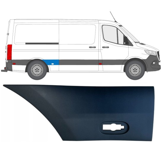 Rear wing side trim