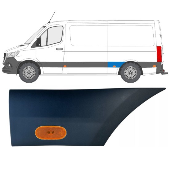 Rear wing side trim with lamp for Mercedes Sprinter 2018- / Left / Set 16653