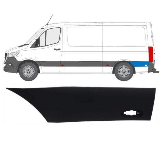 Rear fender side trim behind the wheel for Mercedes Sprinter 2018- / Left 16645