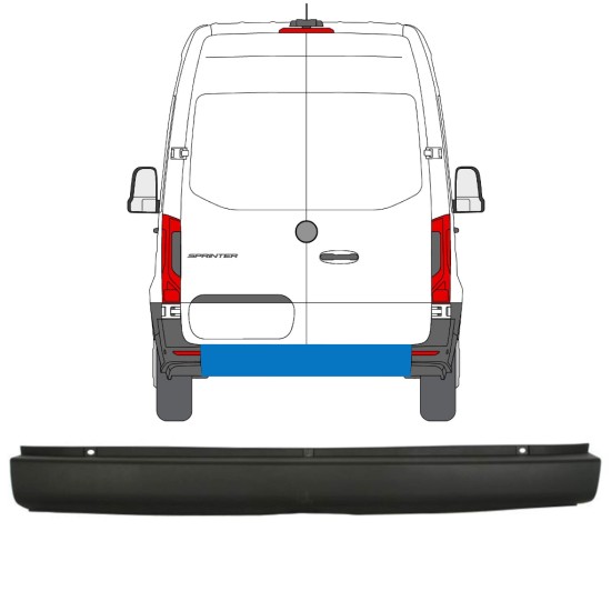 Rear bumper for Mercedes Sprinter 2018- 14942