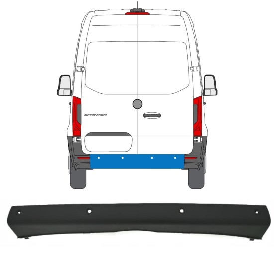 Rear bumper with PDC for Mercedes Sprinter 2018- 14969