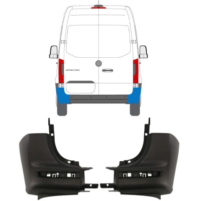 Rear bumper corner for Mercedes Sprinter 2018- / Left+Right / Set 14945