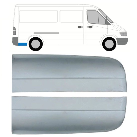 Rear fender rear section repair panel for Mercedes Sprinter 1995-2006 / Left+Right / Set 9862