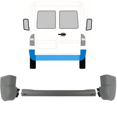 Rear bumper for Mercedes Sprinter 1995-2006 / Set 9718