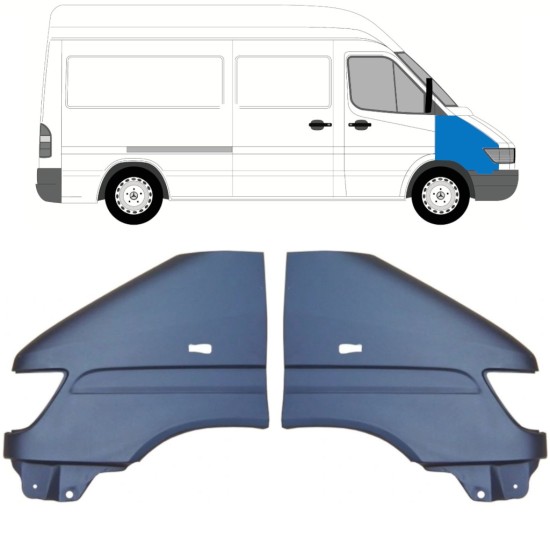 Front wing for Mercedes Sprinter 1995-2006 / Left+Right / Set 9741