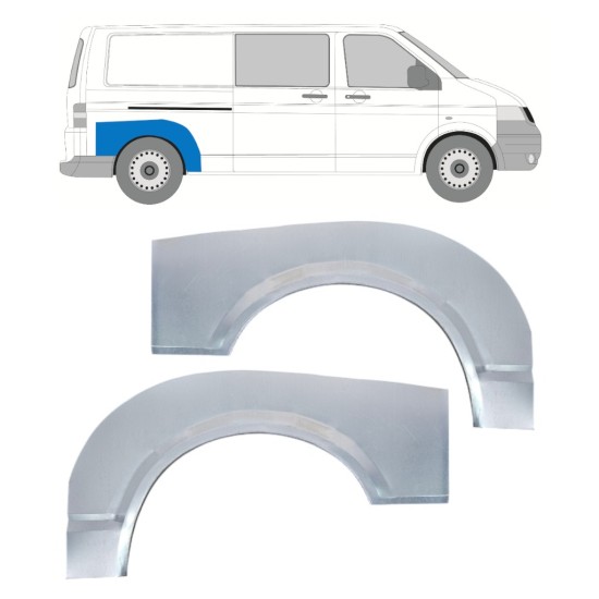 Rear wing repair panel for Volkswagen Transporter T5 2003-2015 / Left+Right / Set 16372
