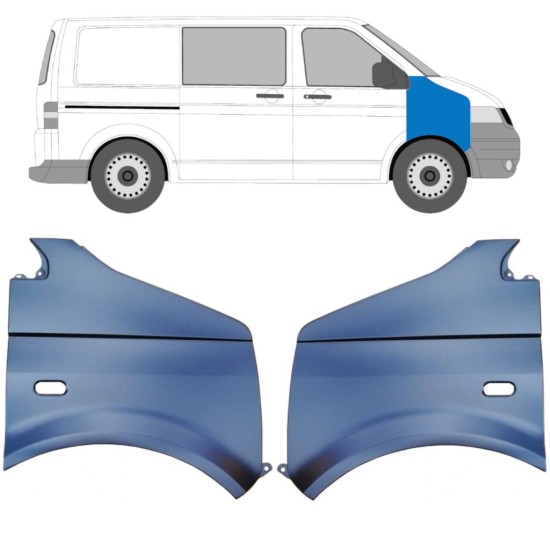 Front wing for Volkswagen Transporter T5 2003-2015 / Left+Right / Set 10535
