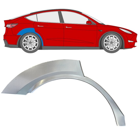 Rear wing repair panel