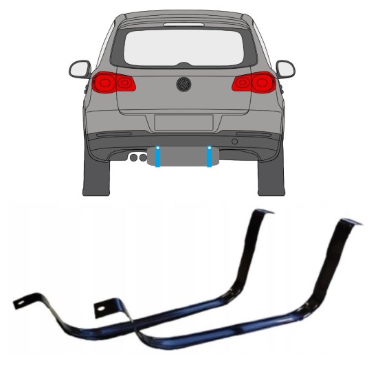 Fuel tank straps for Volkswagen Tiguan 2007-2016 14954