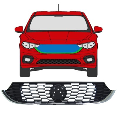 Grille for Fiat Tipo 2016- / Set 16194