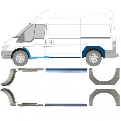 FORD TRANSIT 2000-2013 MWB REAR WHEEL ARCH + SILL REPAIR / RIGHT + LEFT / SET