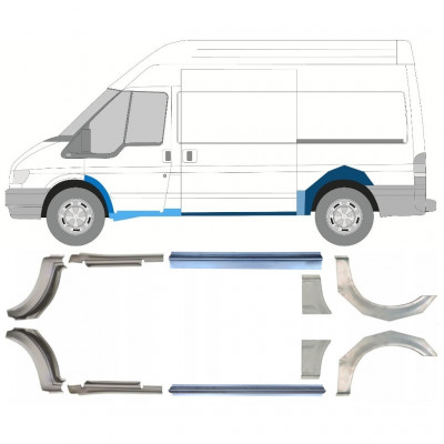 Sill and rear wing repair panel for Ford Transit 2000-2013  / MWB / Set 12676