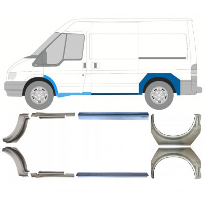 FORD TRANSIT 2000-2013 SWB REAR WHEEL ARCH + SILL REPAIR / RIGHT + LEFT / SET