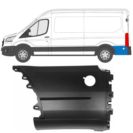 Rear fender side trim behind the wheel for Ford Transit 2014- / Left 14673