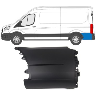 Rear fender side trim behind the wheel for Ford Transit 2014- / Left 14671