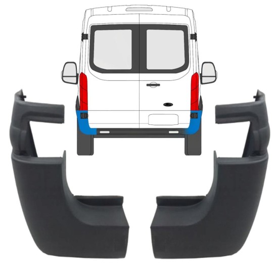 Rear bumper corner for Ford Transit 2014- / Left+Right / Set 9731