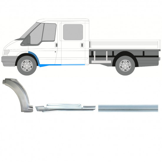 FORD TRANSIT 2000-2013 DOUBLE CAB FRONT ARCH + SILL REPAIR PANEL / LEFT 