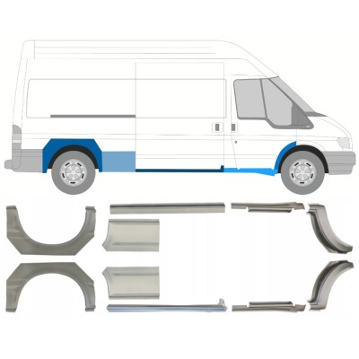 Sill and rear wing repair panel for Ford Transit 2000-2013 / Left+Right / Set 10640