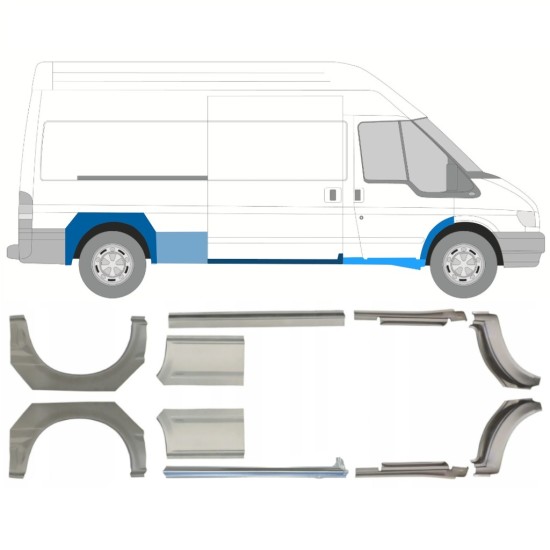 Sill and rear wing repair panel for Ford Transit 2000-2013 / Left+Right / Set 10640