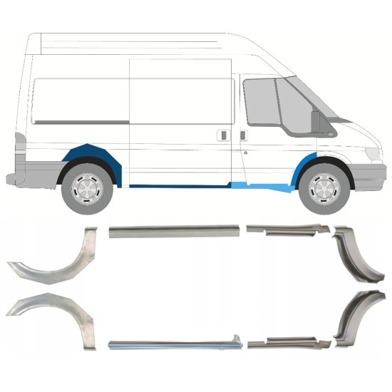 Sill and rear wing repair panel for Ford Transit 2000-2013 / Set 9693