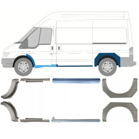 Sill and rear wing repair panel for Ford Transit 2000-2013 / Set 12675