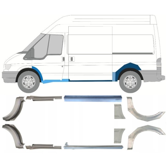 Sill and rear wing repair panel for Ford Transit 2000-2013 / Set 12676