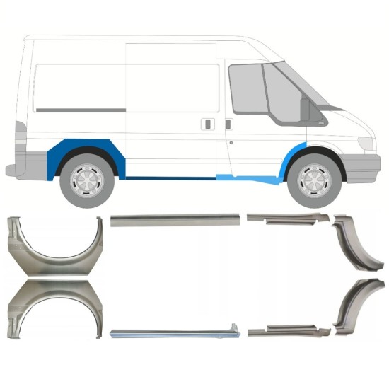 Sill and rear wing repair panel for Ford Transit 2000-2013 / Set 9694
