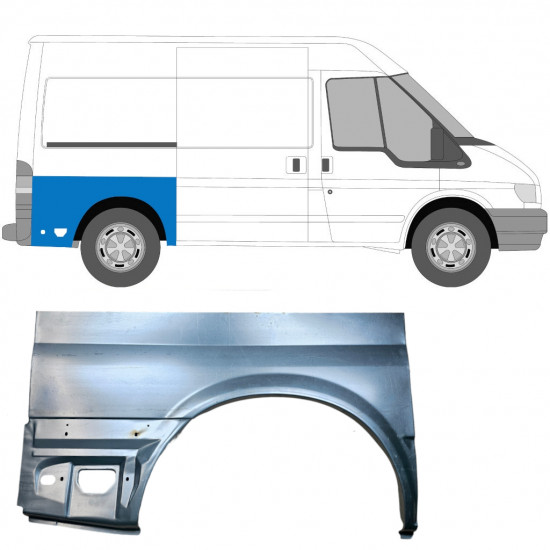 Rear wing repair panel for Ford Transit 2000- / SWB / Right 7160