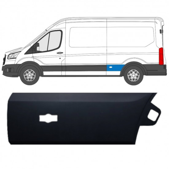 FORD TRANSIT 2014- LWB REAR WING MOULDING TRIM PANEL WITH HOLE / LEFT