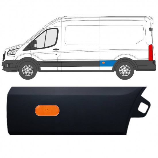 FORD TRANSIT 2014- LWB REAR WING MOULDING TRIM PANEL WITH LAMP / LEFT