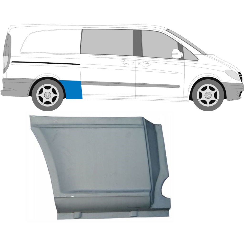 MERCEDES VITO 2003- LWB REAR WING REPAIR PANEL / RIGHT