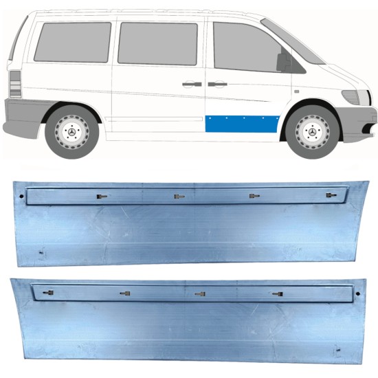Front door repair panel for Mercedes Vito I W638 1996-2003 / Left+Right / Set 11499