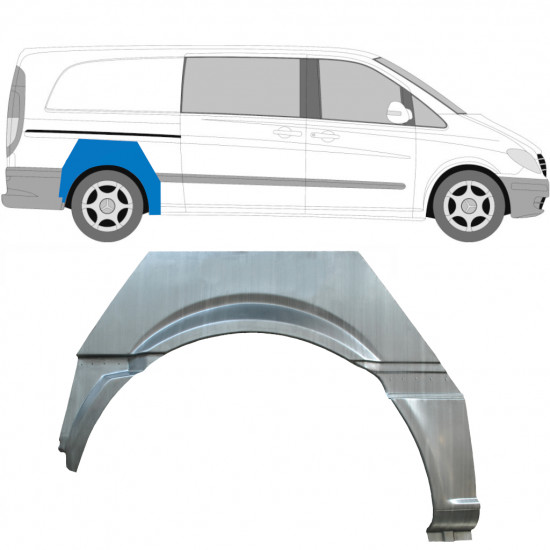 Rear wing repair panel for Mercedes Vito W639 2003-2014 / Right 12914