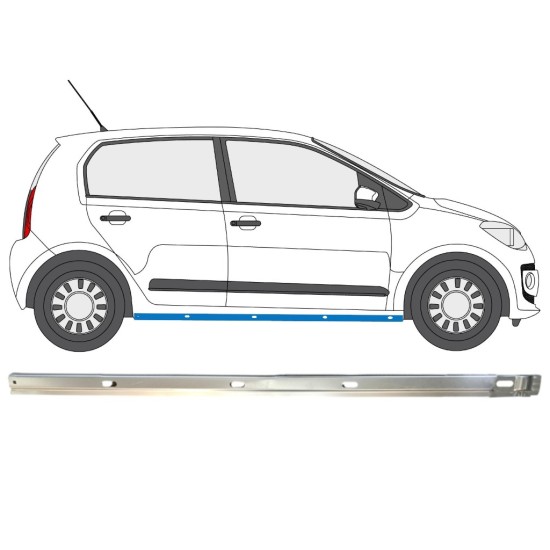 Inner sill repair panel for Volkswagen UP! 2011- / Right 14857