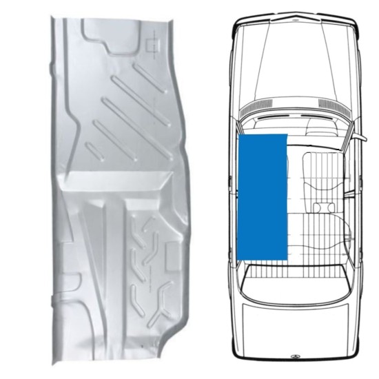 Floor repair panel for Mercedes W123 1975-1985 / Left 16051