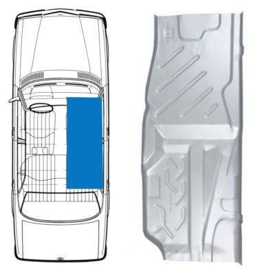 Floor repair panel for Mercedes W123 1975-1985 / Right 16050