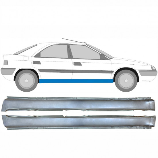 Full sill repair panel for Citroen Xantia 1993-2001 / Left+Right / Set 6476