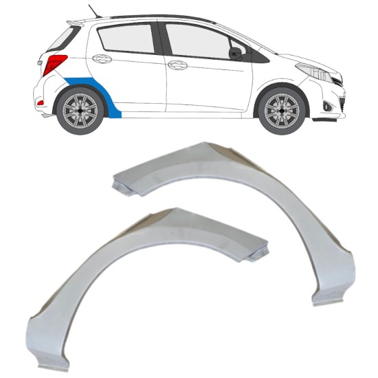 Rear wing repair panel for Toyota Yaris 2011-2020 / Left+Right / Set 14593