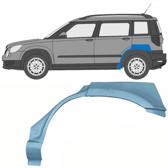 Rear wing repair panel for Skoda Yeti 2009- / Left 10705