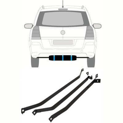 Fuel tank straps for Opel Zafira B 2005-2012 16026