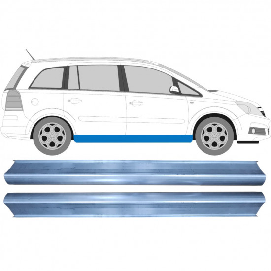 Sill repair panel for Opel Zafira 2005-2012 / Left = Right (symmetrical) / Set 9651