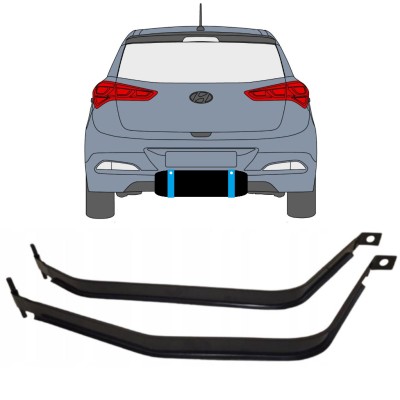 Fuel tank straps for Hyundai i20 2014-2020 15116