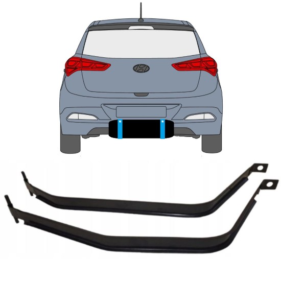 Fuel tank straps for Hyundai i20 2014-2020 15116