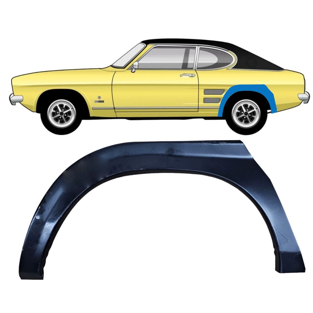 Reparaturblech Kotflügel hinten für Ford Capri 1968-1974 / Links 11001