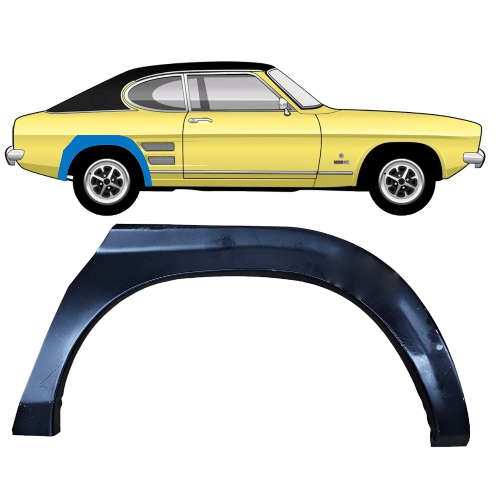 Reparaturblech Kotflügel hinten für Ford Capri 1968-1974 / Rechts 11000