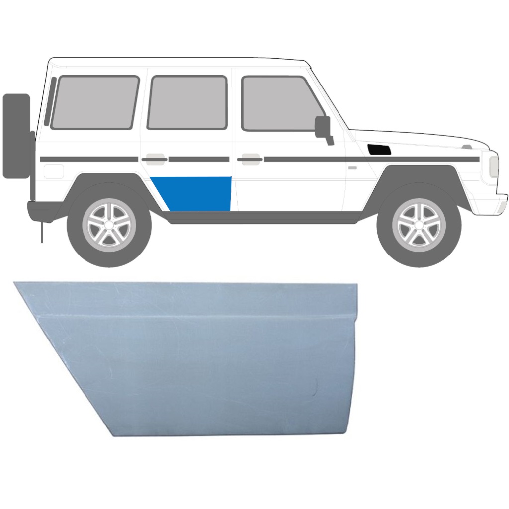 Reparaturblech niedrige hintere Tür für Mercedes G-Class W460 W461 W463 1979- / Rechts 5538