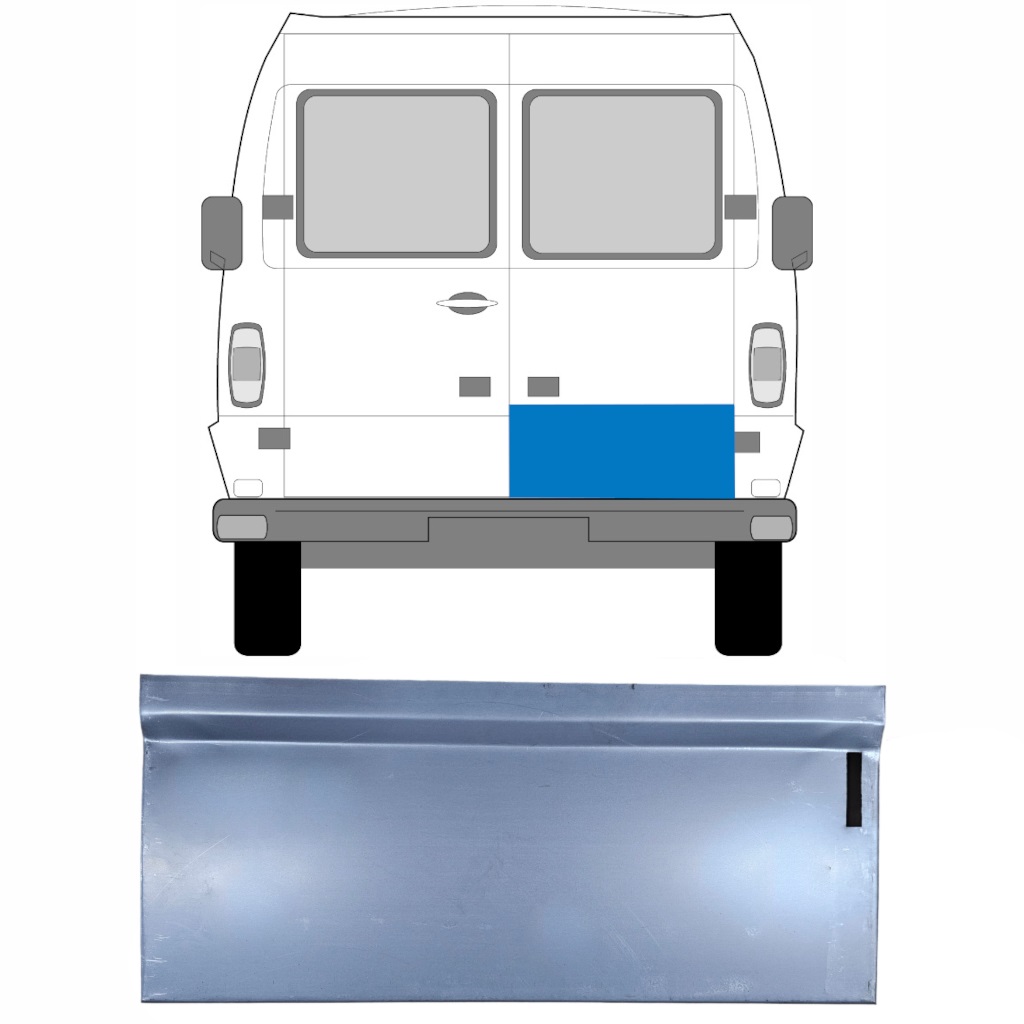 Panneau de réparation porte arrière extérieur pour Mercedes T1 207-410 1977-1995 / Droite 5238