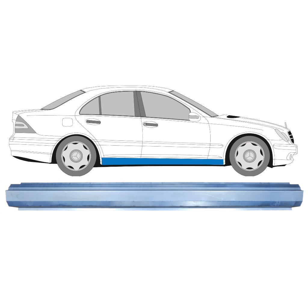 Reparaturblech Schweller für Mercedes C-Class W203 2000-2007 / Links = Rechts (symmetrisch) 7662